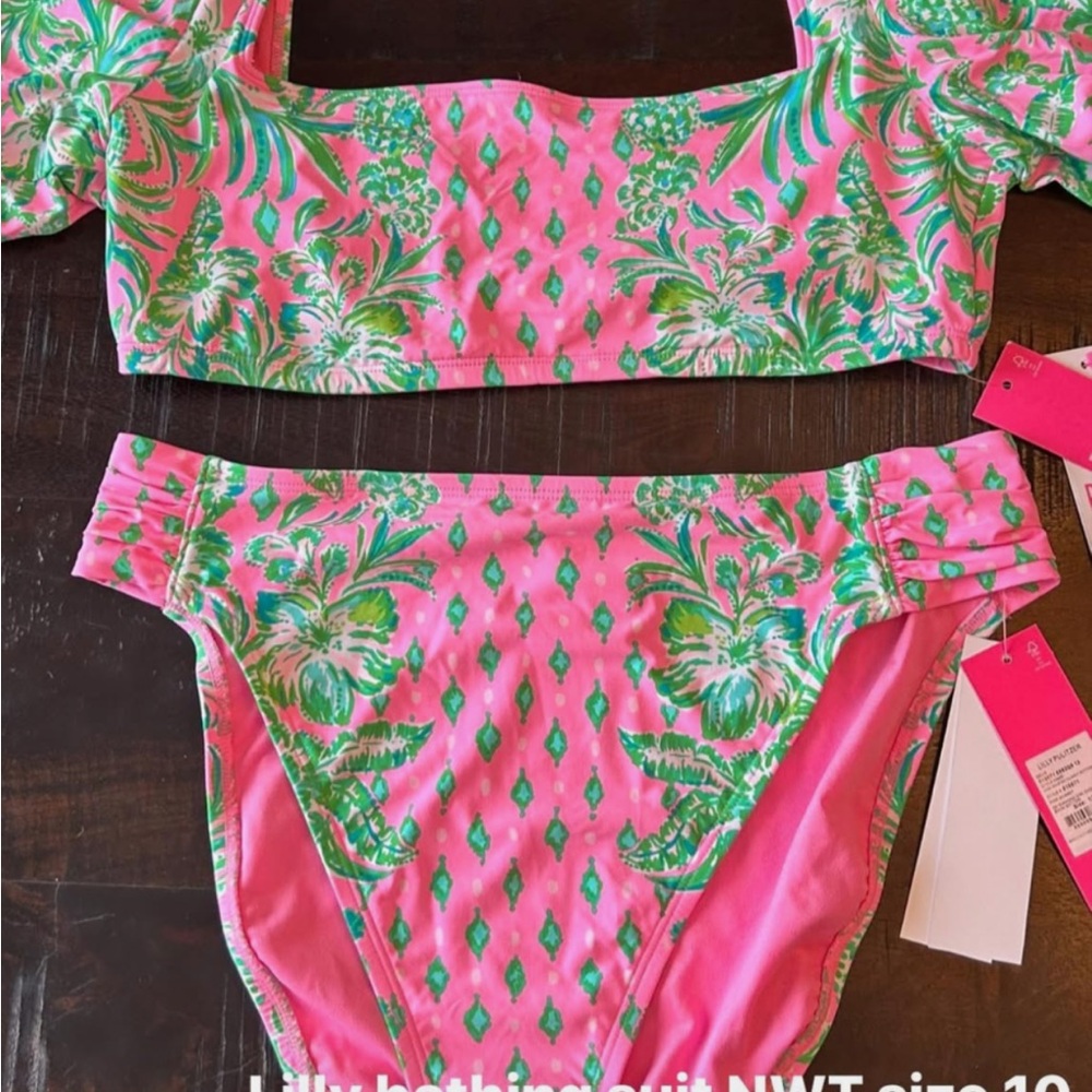 Lilly Pulitzer Pink & Green Floral Bikini Set